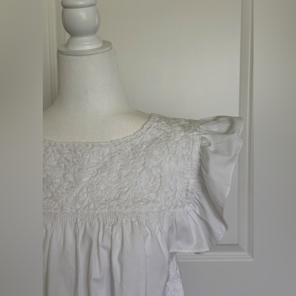 Mi Golondrina Soledad Blanca Nieve Vestida White Flutter Ruffle Sleeve Dress - Picture 9 of 12